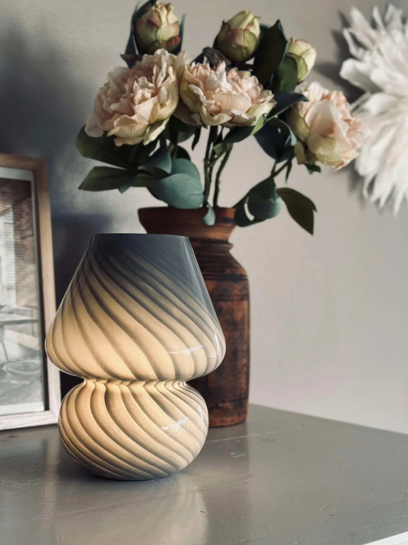 VIAMAJA Mushroom Lamper|Mushroom Lamper<Mushroom Small - Grå mundblæst glas