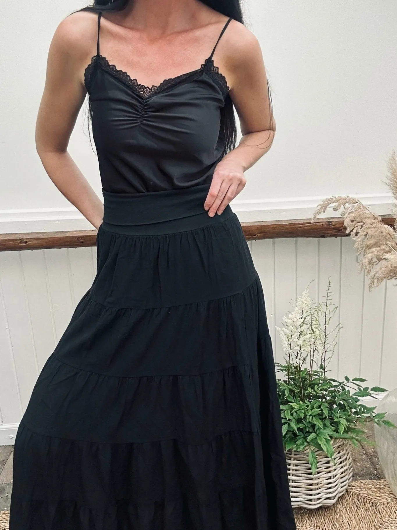 VIAMAJA Nederdele<Nederdel Boheme cotton – S/M Black