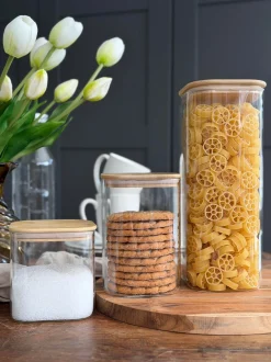 VIAMAJA Køkken Opbevaring<Opbevaringsglas med bambuslåg - Sæt af 3 stk.