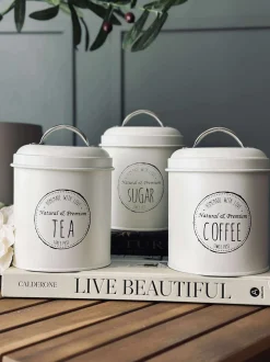 VIAMAJA Kaffe Og Te Tilbehør|Køkken Opbevaring<Opbevaringskrukker 3 stk - Creme