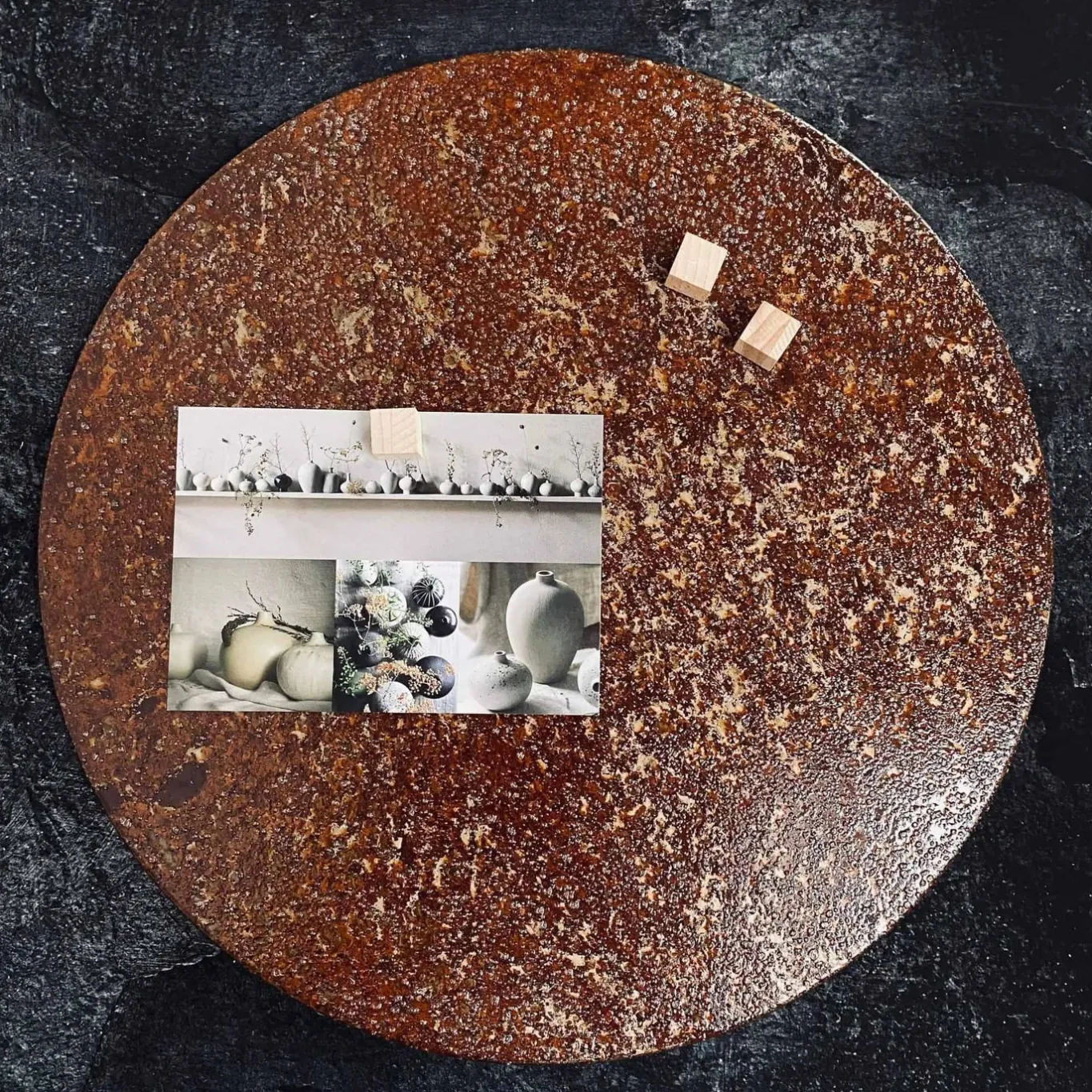 VIAMAJA Magnetiske Tavler|Magnetiske Tavler<Opslagstavle i jern - Rusty Ø35cm