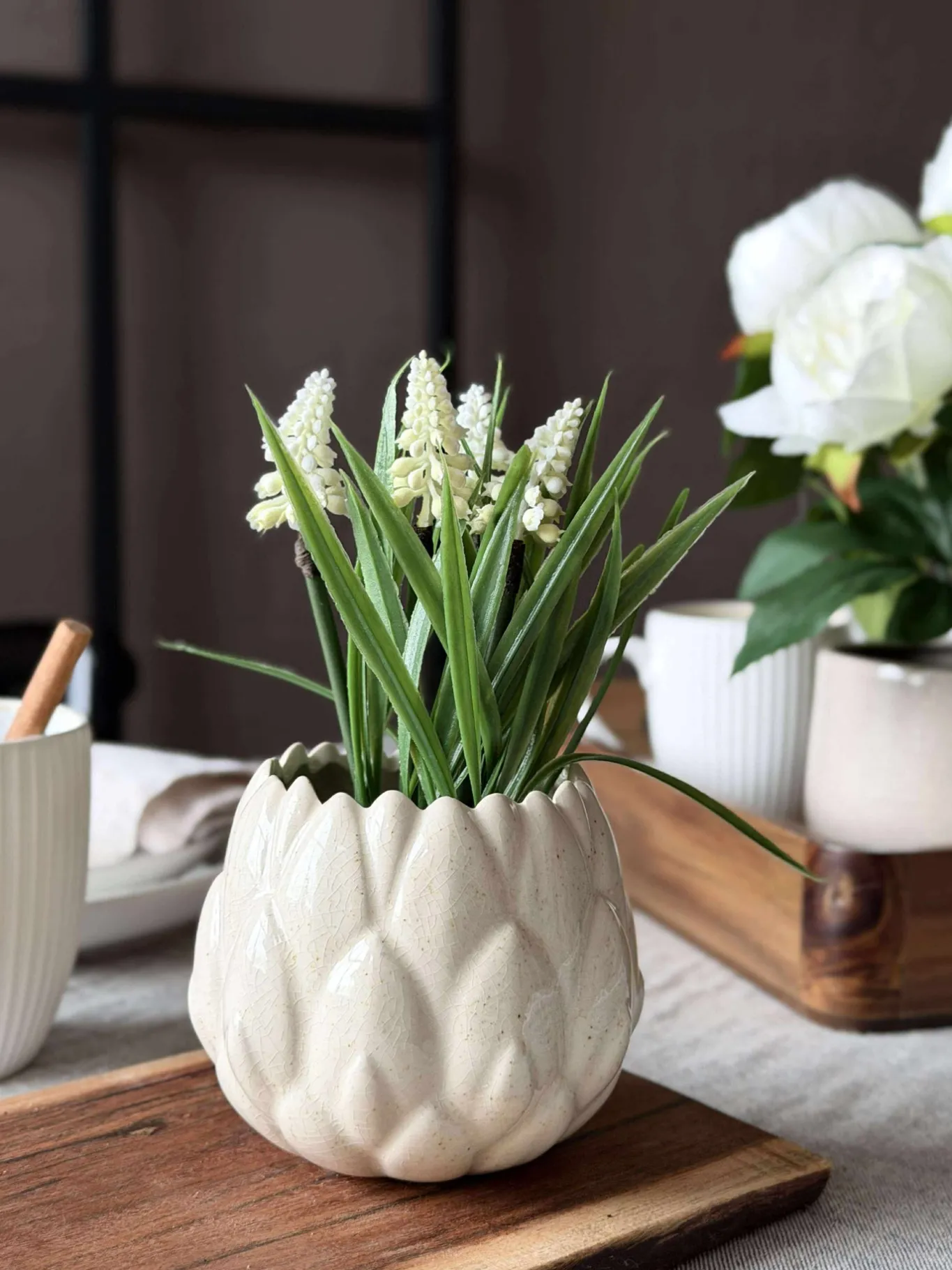 VIAMAJA Blomster<Perlehyacint moskugle - Hvid