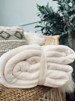 VIAMAJA Tæpper Og Puder<Plaid i fleece kingsize – White 180×230
