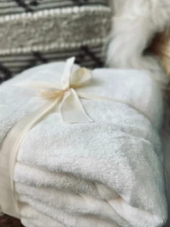 VIAMAJA Tæpper Og Puder<Plaid i fleece kingsize – White 180×230