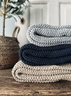 VIAMAJA Tæpper Og Puder<Plaid Perlestrik - Navy