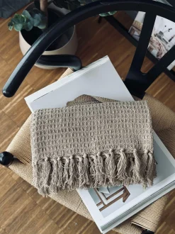 VIAMAJA Tæpper Og Puder<Plaid vaflet bomuld - Beige