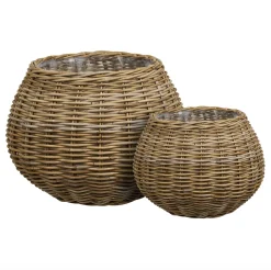 VIAMAJA Havekrukker|Kurve Og Potter<Plantekurve i natur rattan - 2 stk