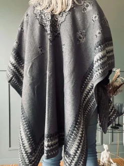 VIAMAJA Poncho<Poncho Grey boheme