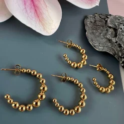 VIAMAJA Hoops|Vandfaste Smykker<Øreringe Gunilla 20 mm - 18k forgyldt