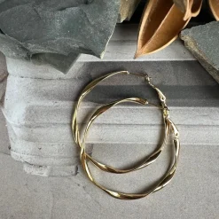 VIAMAJA Hoops<Øreringe Hope snoet Large - 18k forgyldt