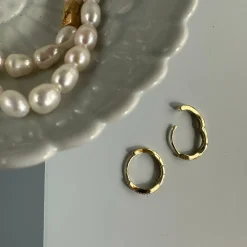 VIAMAJA Hoops<Øreringe Marisa forgyldt Sterling sølv