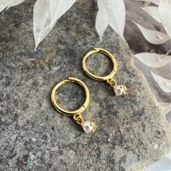 VIAMAJA Perleøreringe<Øreringe Ruby 18K forgyldt