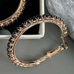 VIAMAJA Hoops<Øreringe Smilla Hoops 18K forgyldt - Black