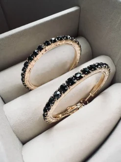 VIAMAJA Hoops<Øreringe Smilla Hoops 18K forgyldt - Black