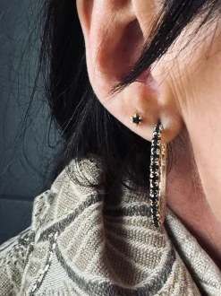 VIAMAJA Ørestikker<Ørestikker GIA – Black 18K forgyldt