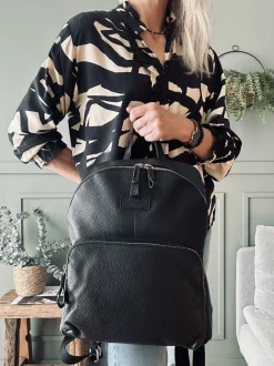 VIAMAJA Rygsæk|Rejse Opbevaring<Rygsæk – Black leather