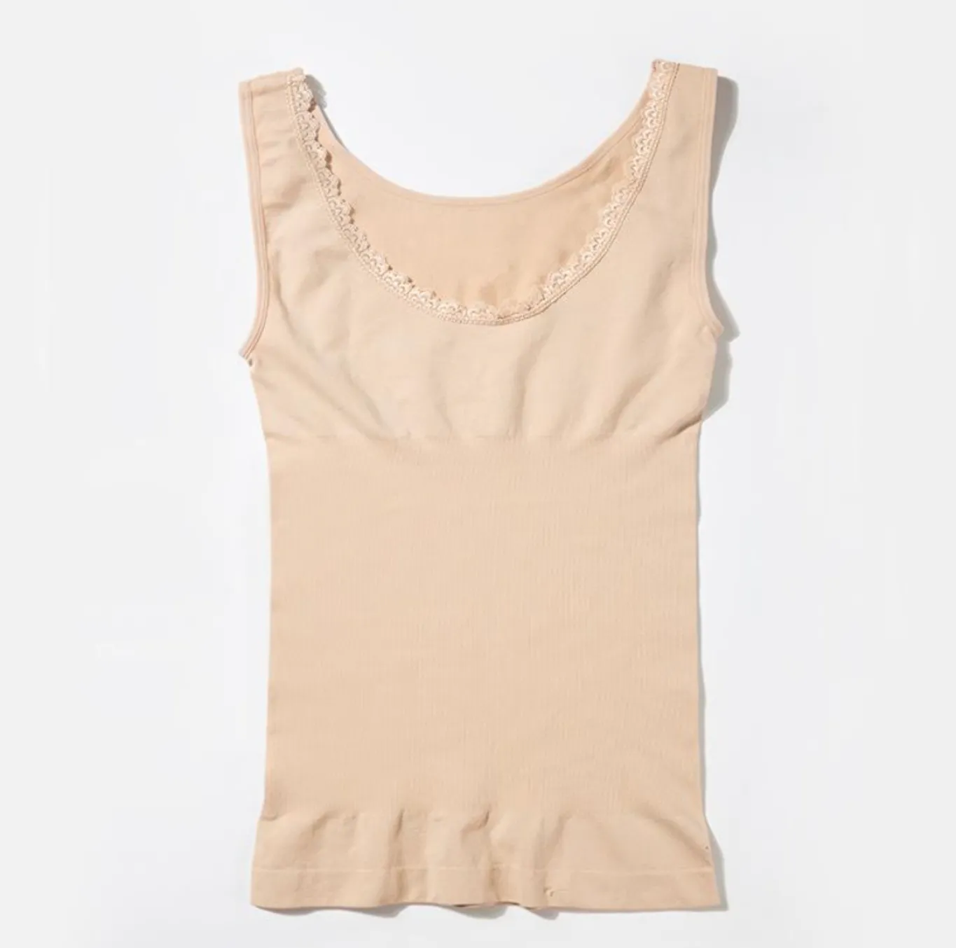 VIAMAJA Toppe|Toppe<Seamless top m. blondekant - Nude