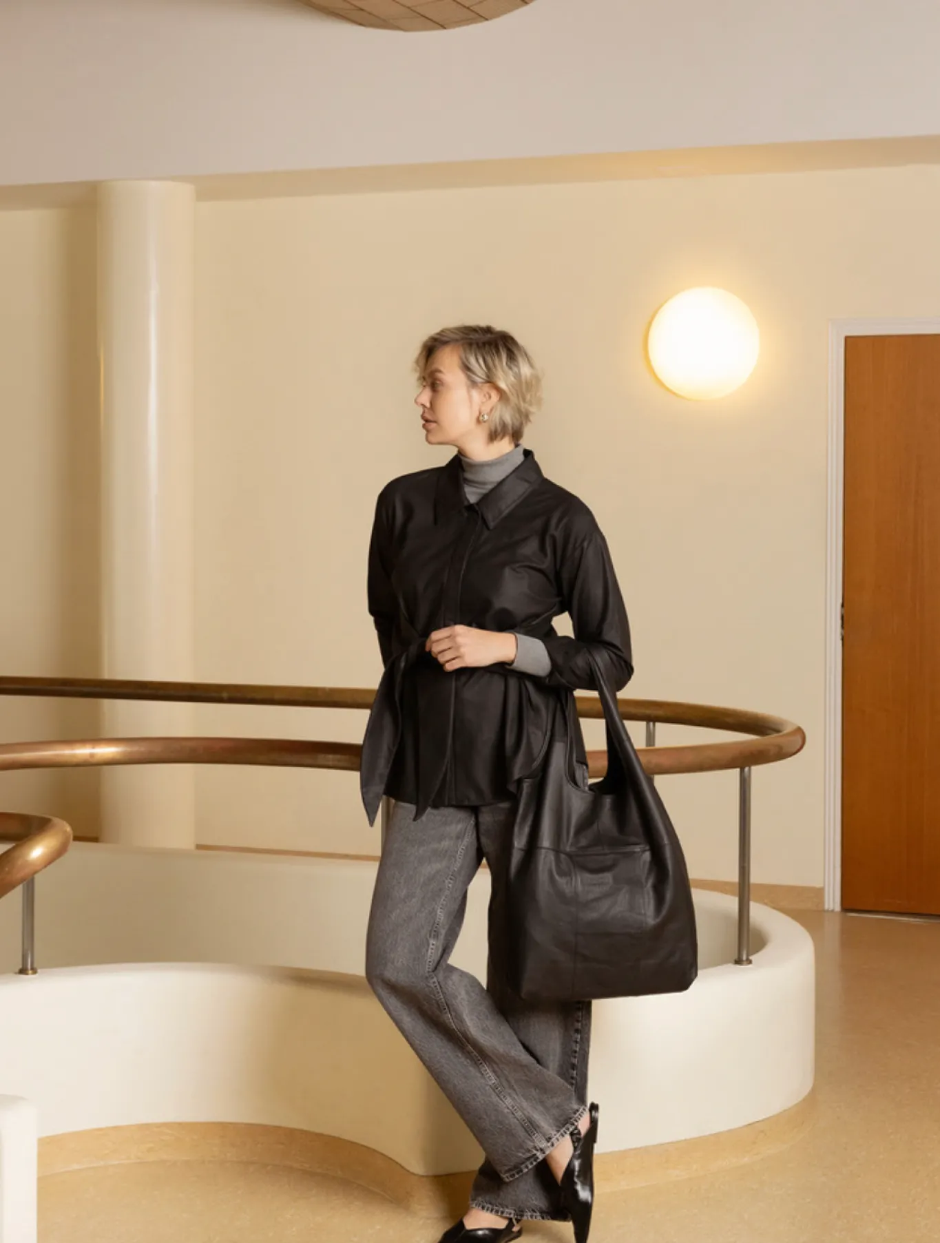 VIAMAJA Læder Tasker|Skuldertasker<Shopper - Black