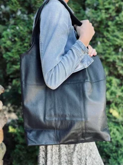 VIAMAJA Læder Tasker|Skuldertasker<Shopper - Black