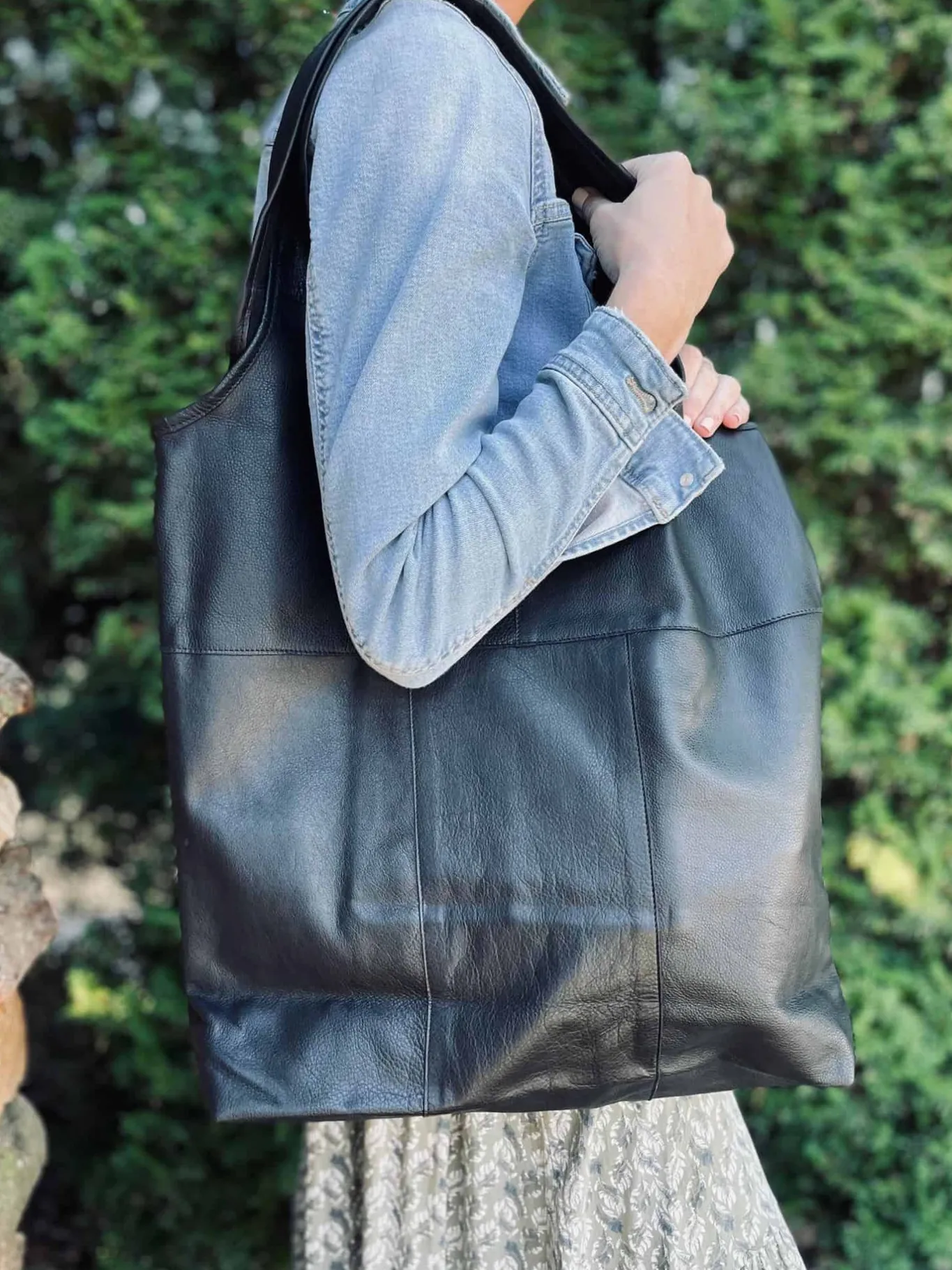 VIAMAJA Læder Tasker|Skuldertasker<Shopper - Black