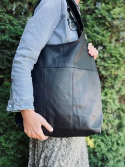 VIAMAJA Læder Tasker|Skuldertasker<Shopper - Black