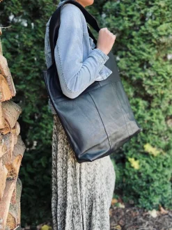 VIAMAJA Læder Tasker|Skuldertasker<Shopper - Black
