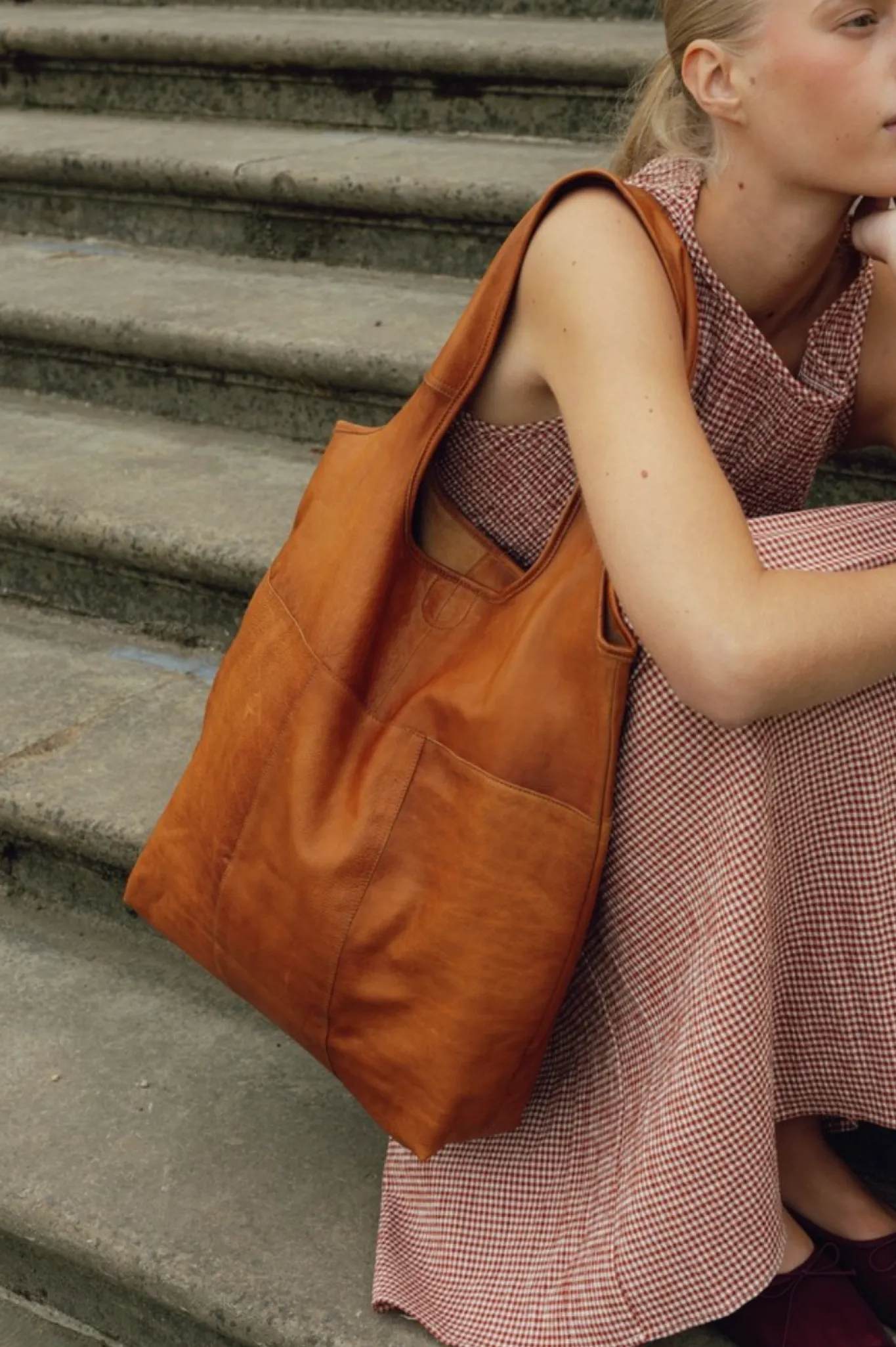 VIAMAJA Læder Tasker|Skuldertasker<Shopper – Cognac
