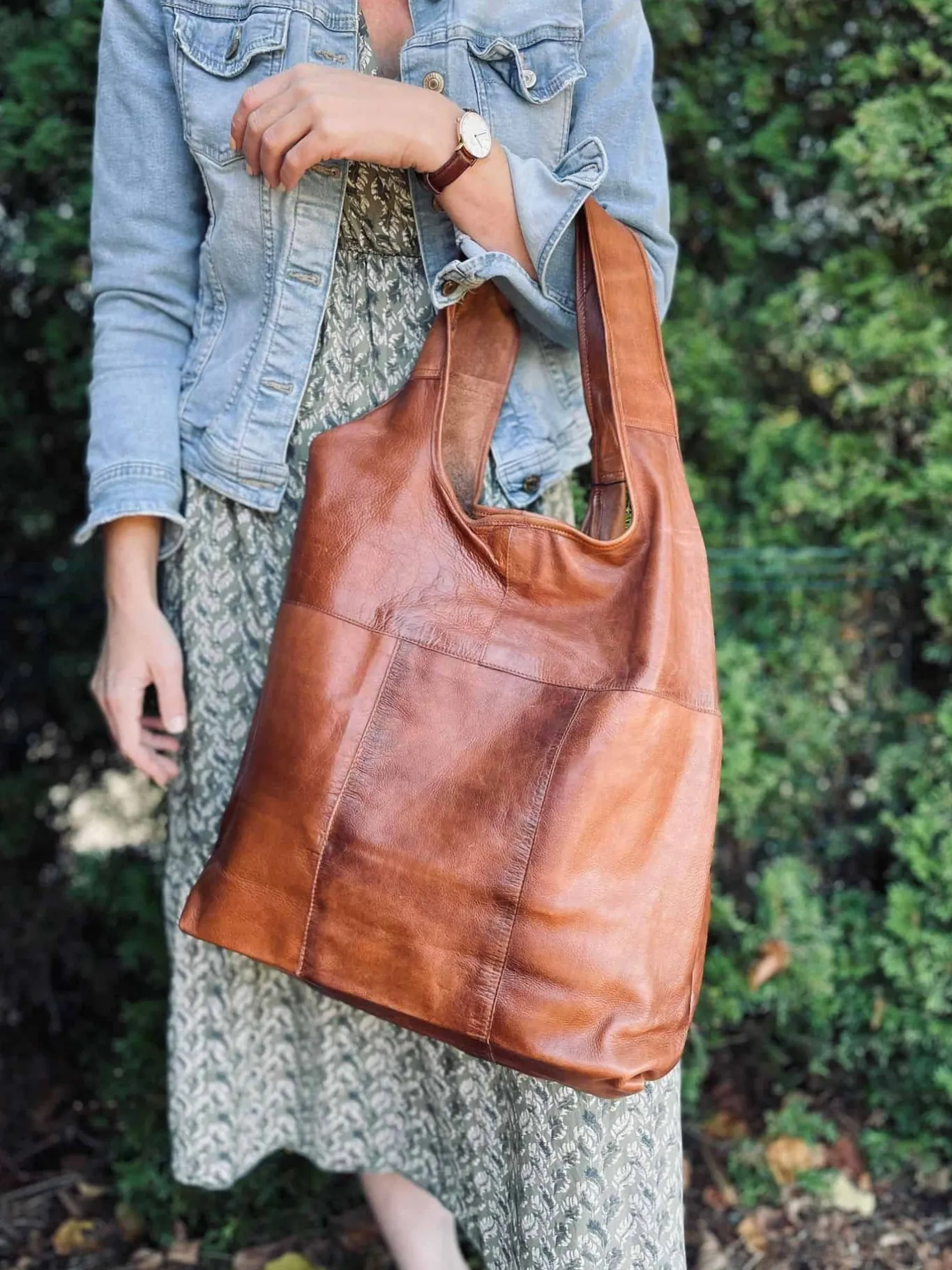 VIAMAJA Læder Tasker|Skuldertasker<Shopper – Walnut