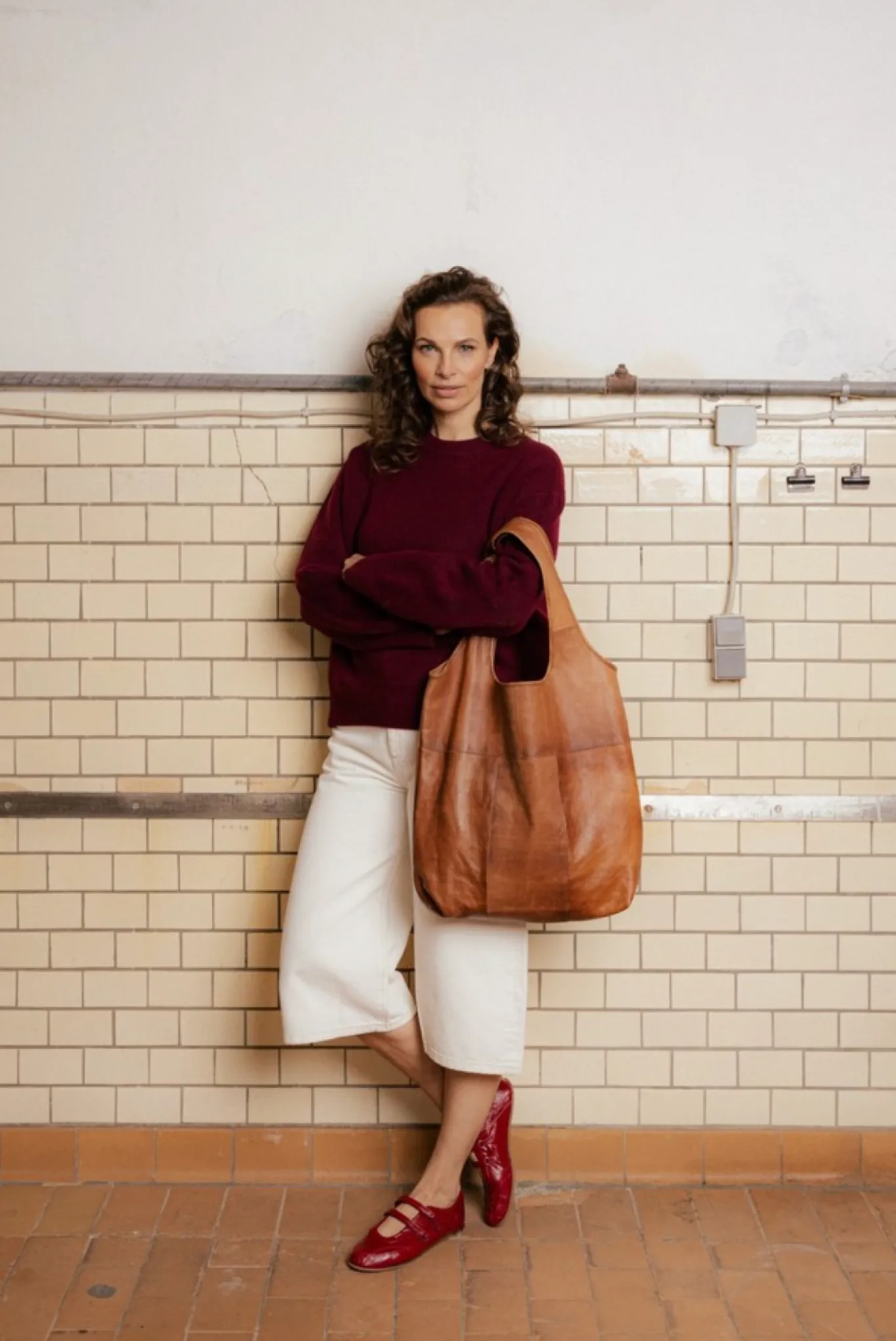 VIAMAJA Læder Tasker|Skuldertasker<Shopper – Walnut