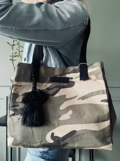VIAMAJA Kanvas Tasker|Skuldertasker<Shopper ARMY Canvas Small