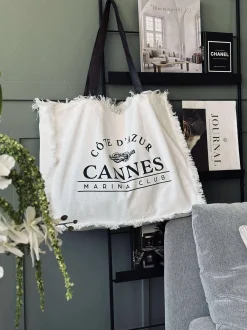 VIAMAJA Kanvas Tasker|Skuldertasker<Shopper Beach - White