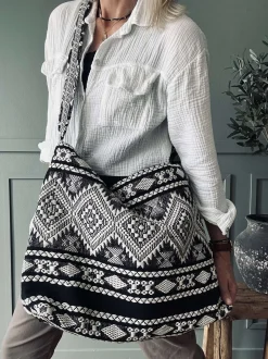 VIAMAJA Skuldertasker|Shoppere<Shopper Black boheme – Perfekt til yoga