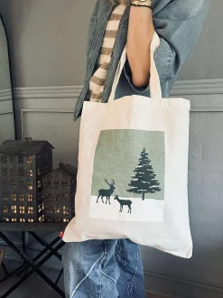 VIAMAJA Kanvas Tasker|Skuldertasker<Shopper Christmas Nature