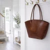 VIAMAJA Computertasker|Læder Tasker<Shopper croco i skind - Cognac