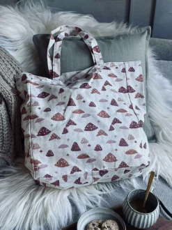 VIAMAJA Kanvas Tasker|Skuldertasker<Shopper Forrest mushroom