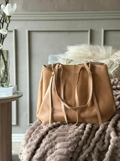 VIAMAJA Shoppere<Shopper i blød skindkvalitet - Sand