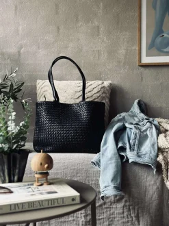 VIAMAJA Skuldertasker|Shoppere<Shopper i flettet skind - Black