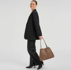 VIAMAJA Skuldertasker|Shoppere<Shopper i flettet skind - Dark taupe