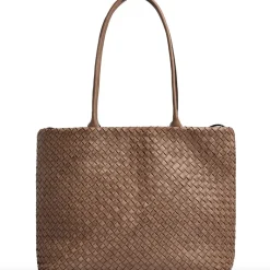 VIAMAJA Skuldertasker|Shoppere<Shopper i flettet skind - Dark taupe