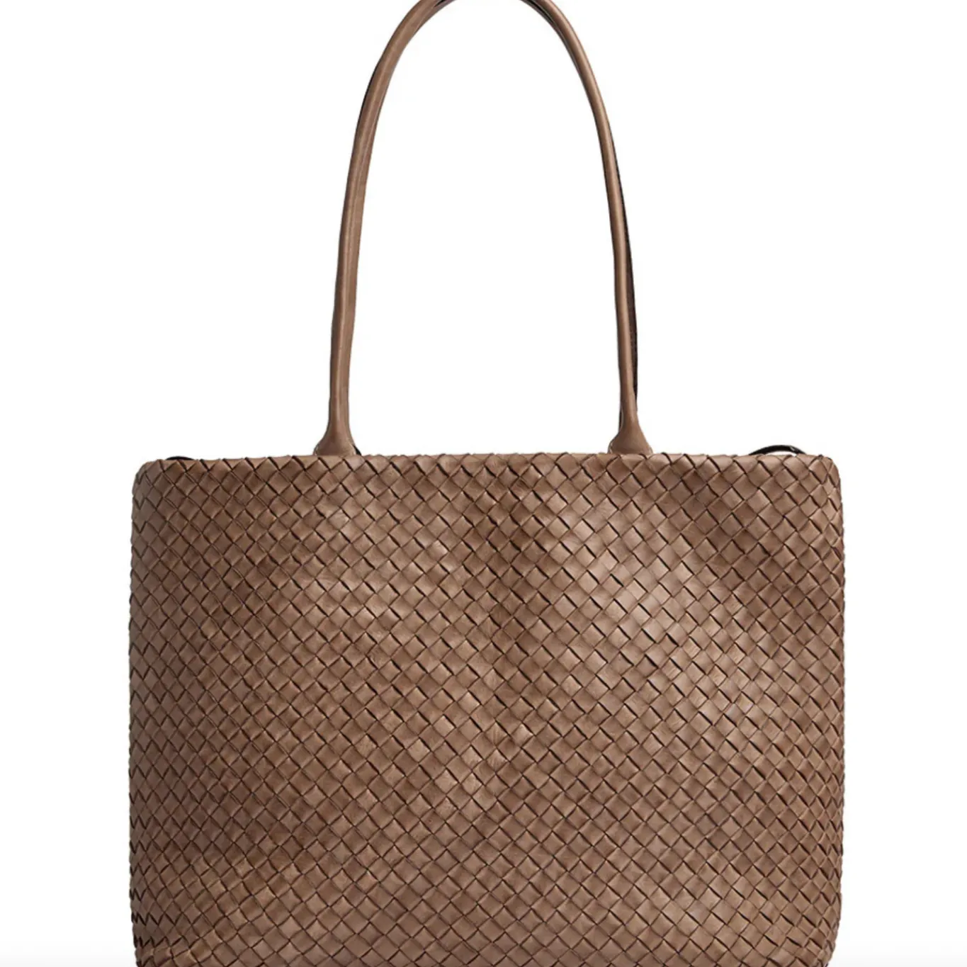 VIAMAJA Skuldertasker|Shoppere<Shopper i flettet skind - Dark taupe