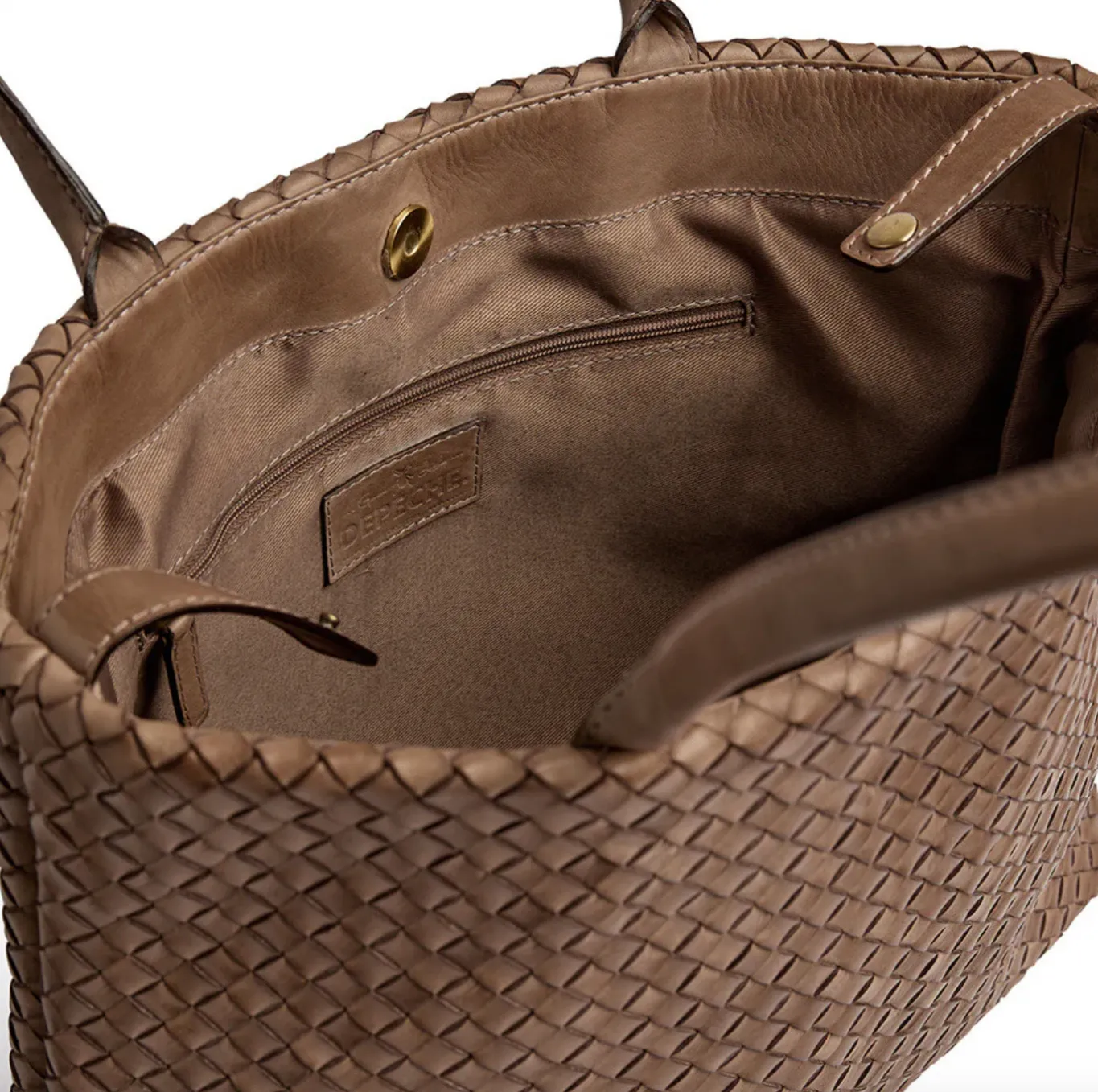 VIAMAJA Skuldertasker|Shoppere<Shopper i flettet skind - Dark taupe