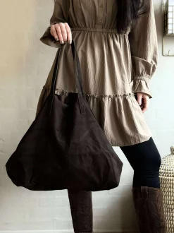 VIAMAJA Læder Tasker|Shoppere<Shopper Julia Ruskind - Dark coffee
