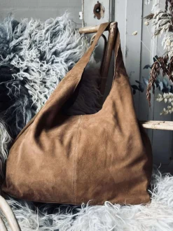 VIAMAJA Læder Tasker|Skuldertasker<Shopper Ruskind - Caramel