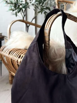 VIAMAJA Læder Tasker|Shoppere<Shopper Ruskind - Coffee brown