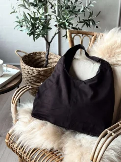 VIAMAJA Læder Tasker|Shoppere<Shopper Ruskind - Coffee brown