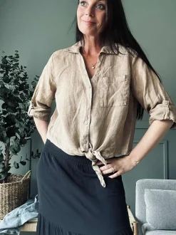 VIAMAJA Skjorter<Skjorte NALA camel - 100% hør