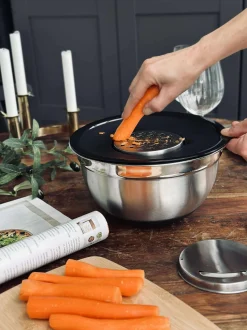 VIAMAJA Skåle Og Tallerkener|Rustfrit Stål<Skål med snittelåg - Rustfrit stål