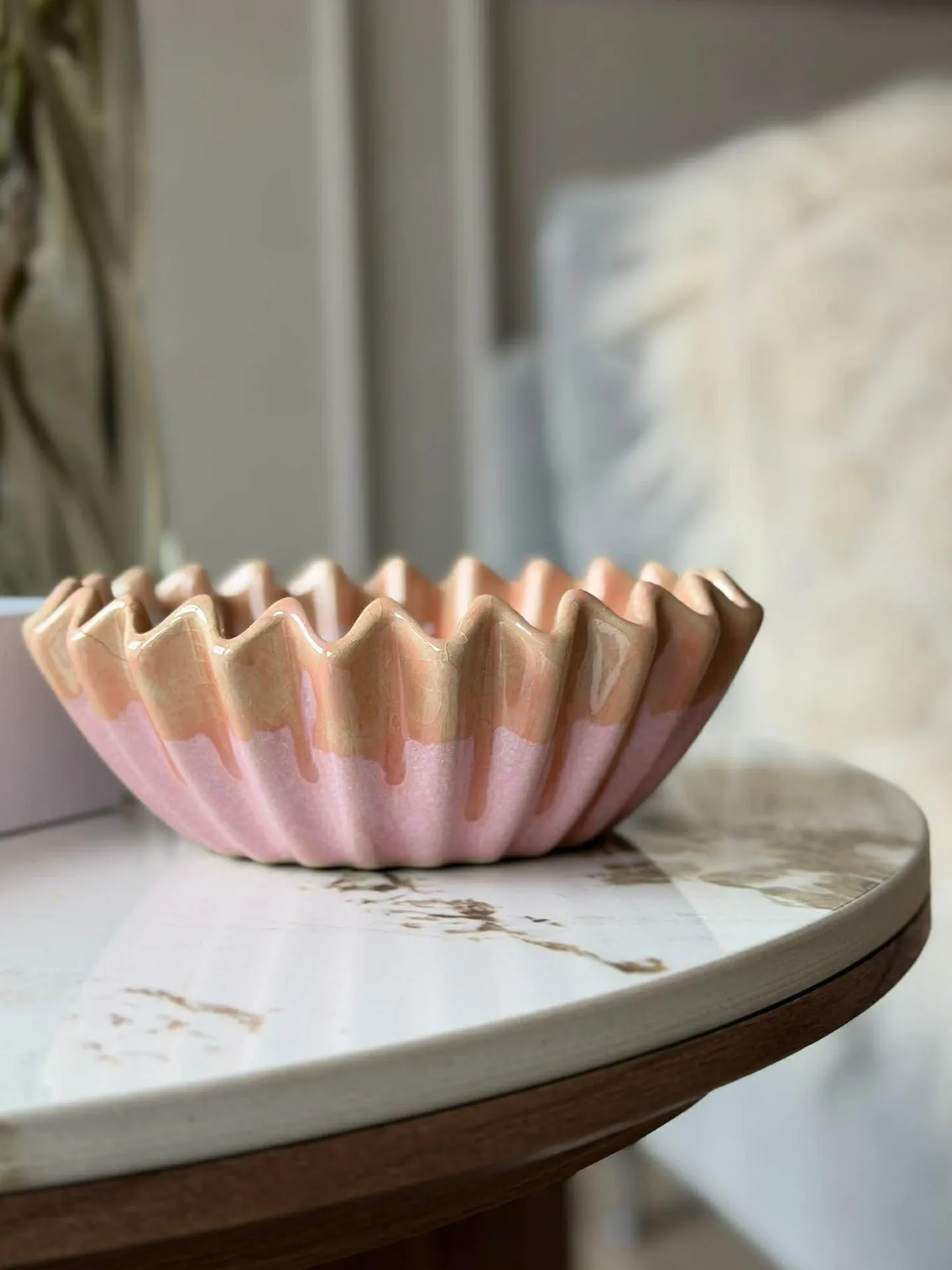 VIAMAJA Pynte Genstande<Skål Plissé Rosa- Flere størrelser