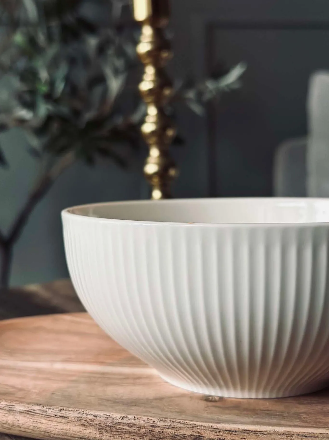 VIAMAJA Porcelæn Og Stentøj|Skåle Og Tallerkener<Skål Riflet - Porcelæn