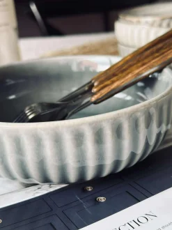 VIAMAJA Porcelæn Og Stentøj|Skåle Og Tallerkener<Skål VIGA strib stentøj - Blå 16cm